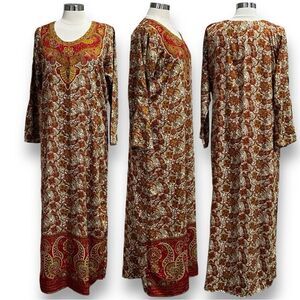 FAYROUZ FASHION Women’s Floral Print Maxi Kaftan Dress in the Size Medium